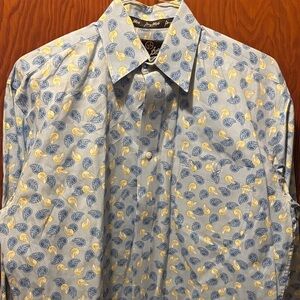 Men’s Wrangler George Strait Blue and Green Paisley Shirt